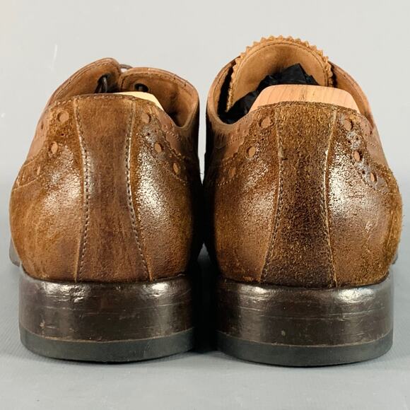 PAUL SMITH Size 9 Brown Distressed Leather Wingtip Oxford Lace-Up Shoes main image 7